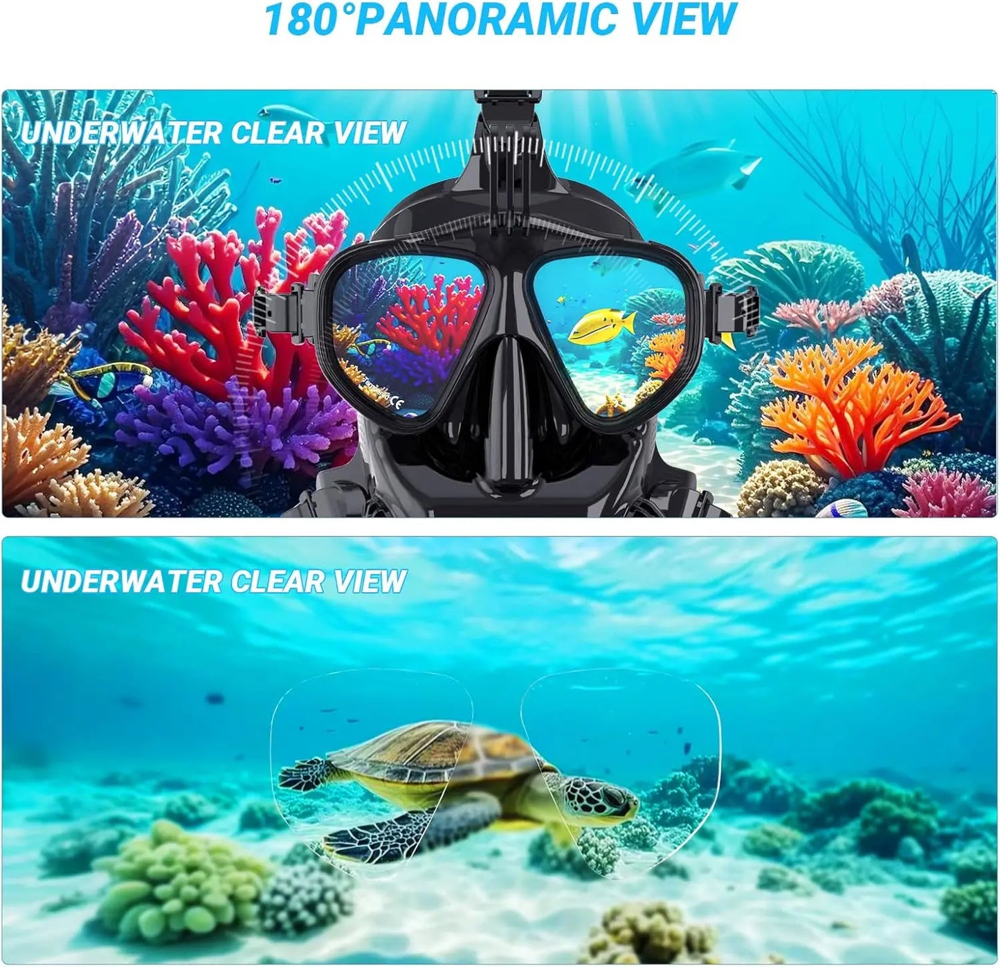 Full Face Dive Mask With Camera Mount For Diving Snorkeling