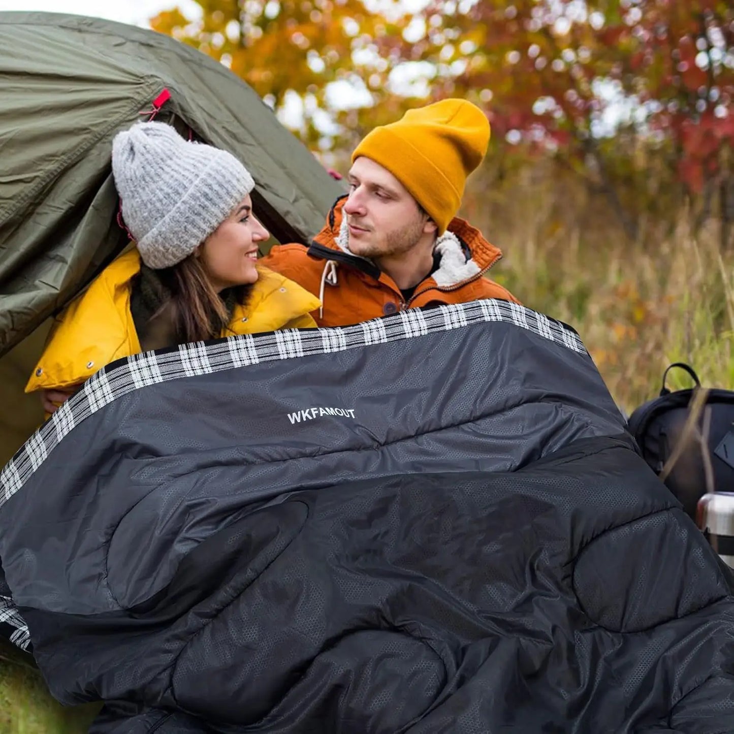 Waterproof Double Sleeping Bag for Adults With Compression Sack