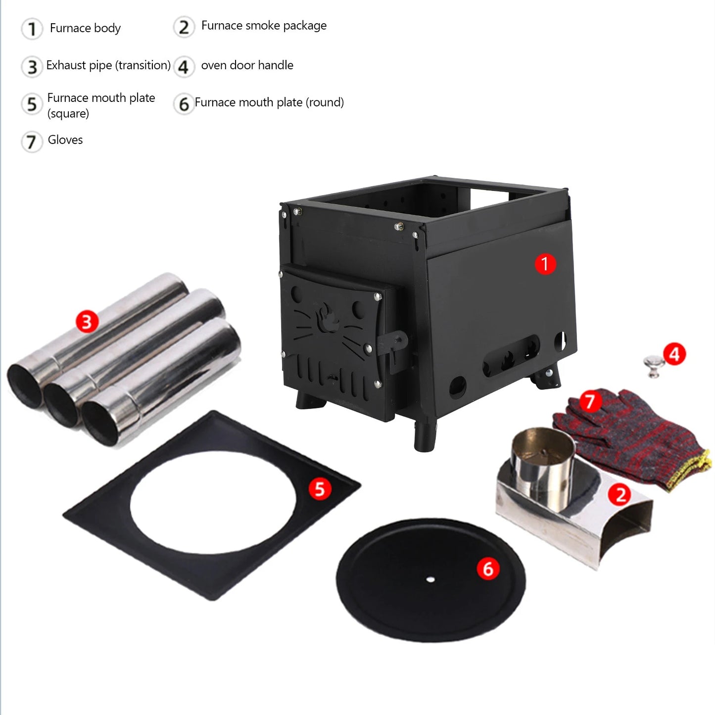 NONE Outdoor Portable Camping Wood Stove With Ignition