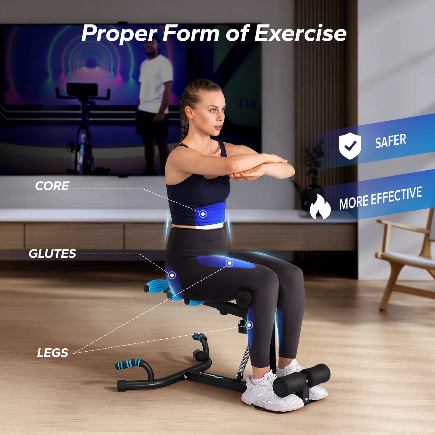 MERACH Deep Squat Machine Multifunctional Glutes Core Trainer