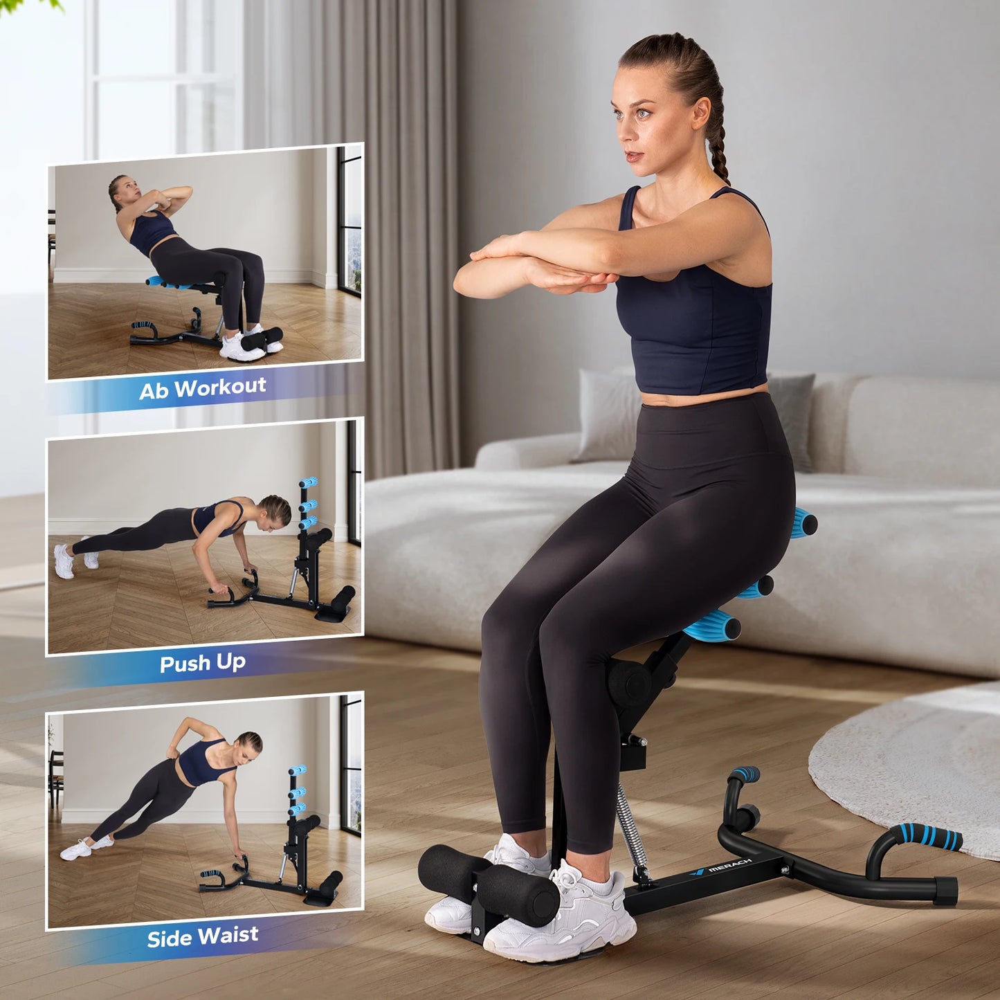 MERACH Deep Squat Machine Multifunctional Glutes Core Trainer