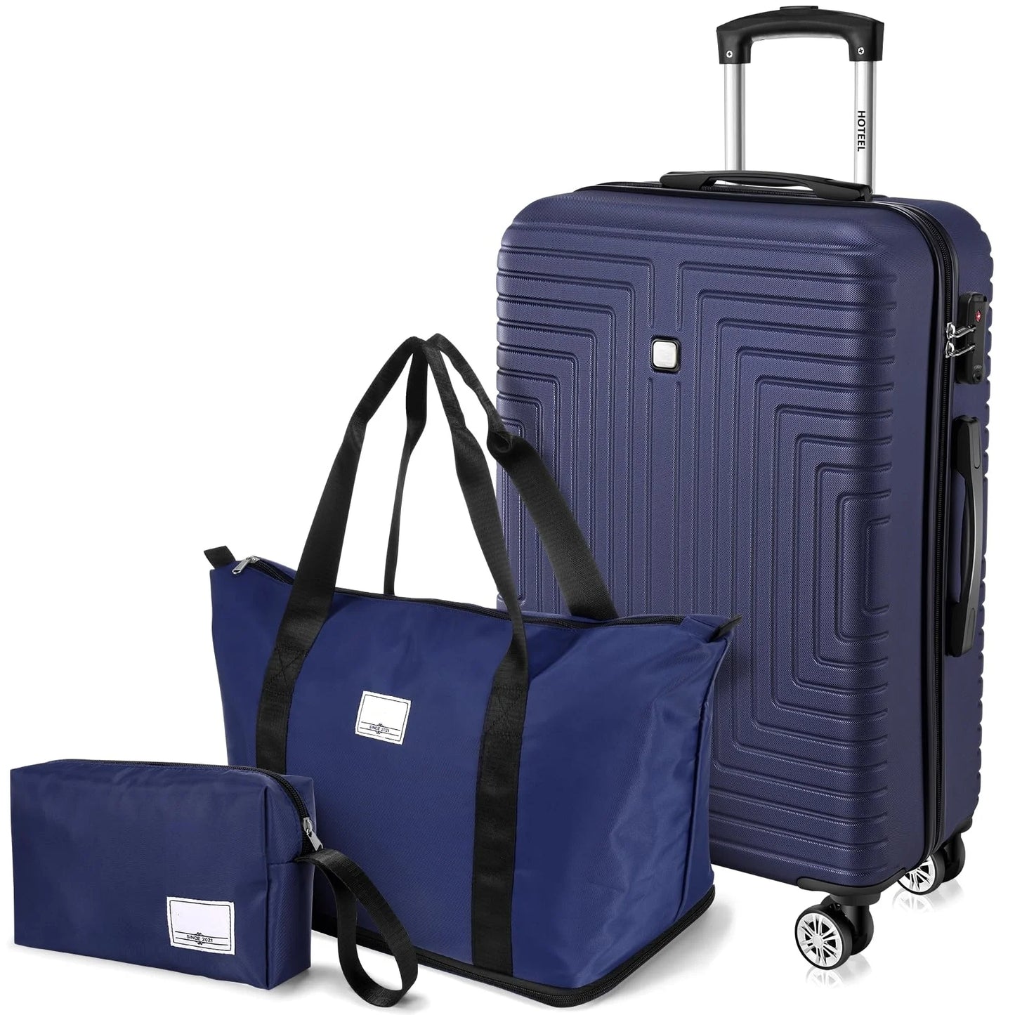 HOTEELCN 3-Piece Luggage Set ABS Spinner Suitcases With TSA Lock