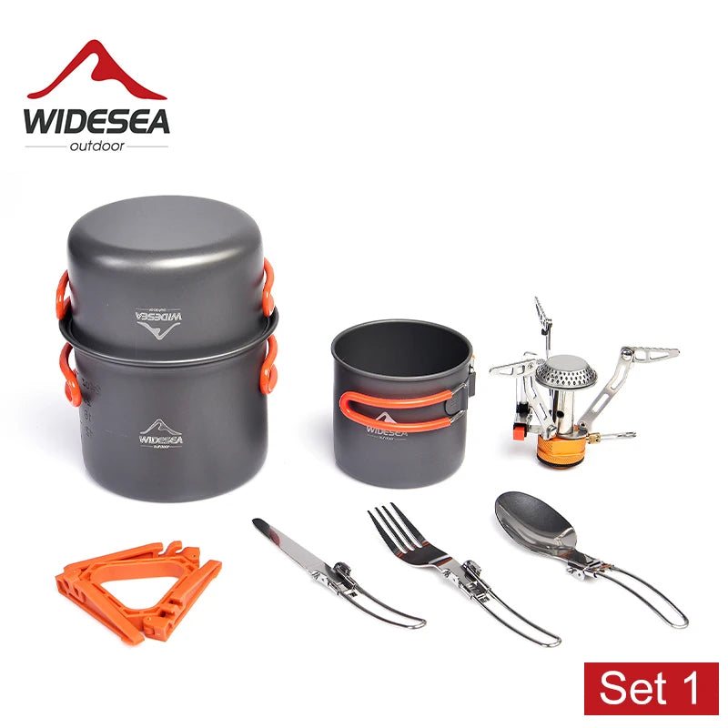 Widesea Camping Cookware Set Portable Pot and Cup Set