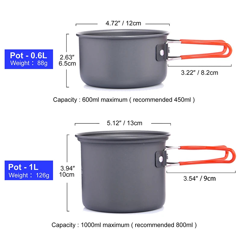 Widesea Camping Cookware Set Portable Pot and Cup Set