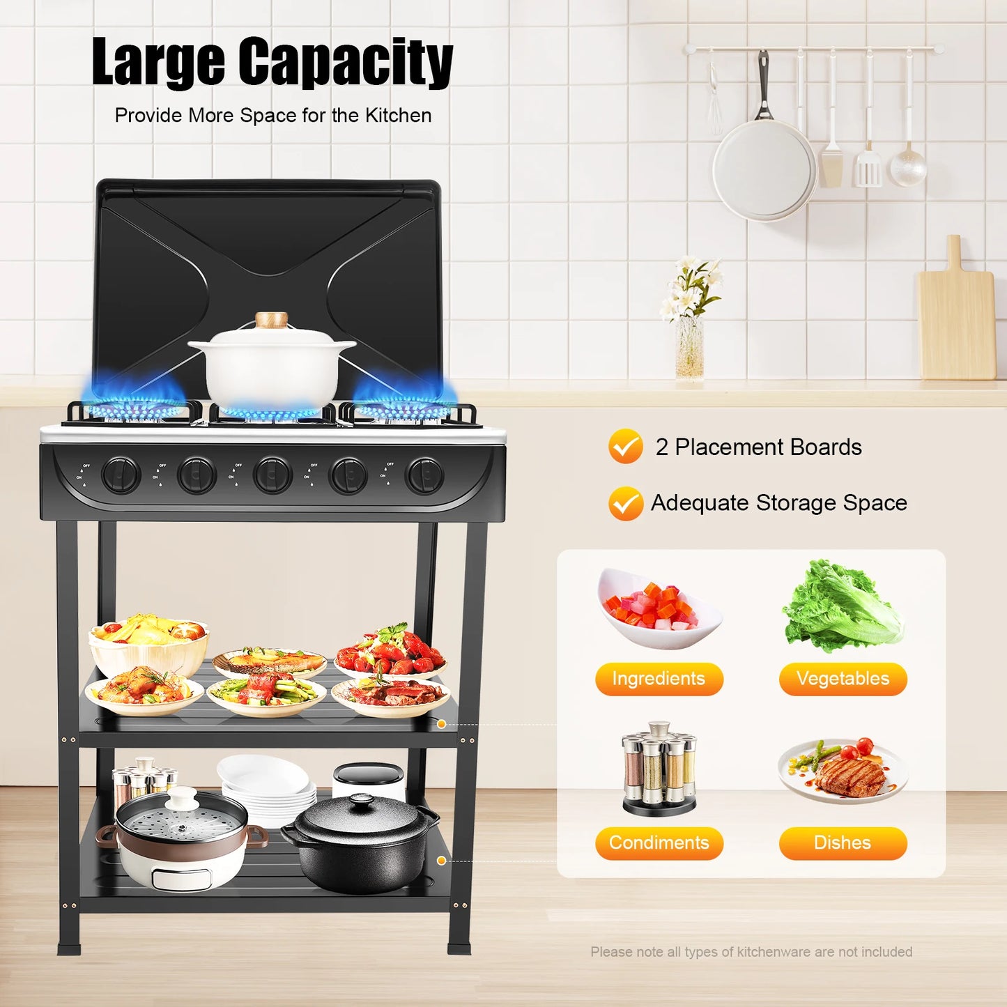 5 Burner Natural Gas Outdoor Stove With Two Placement Boards