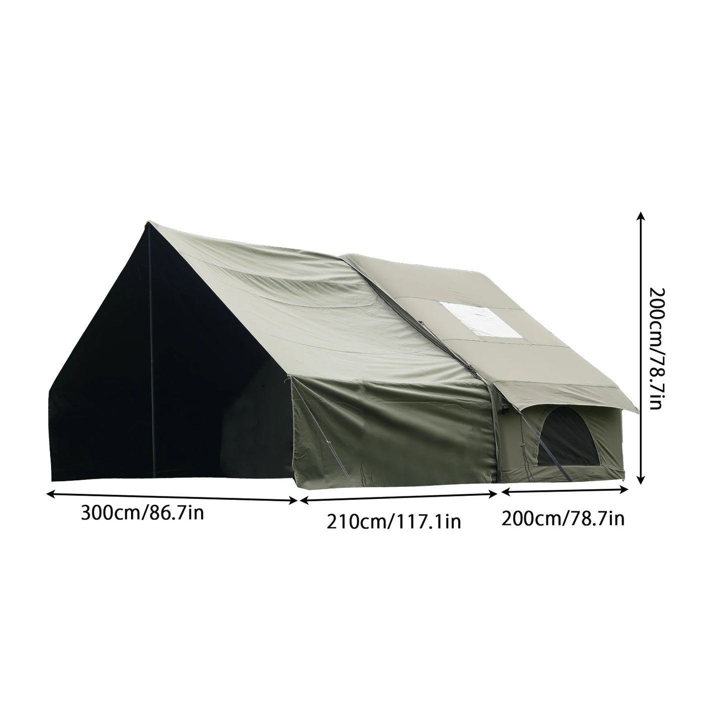 Pakicetus Large Inflatable Camping Tent With Skylight And Breathable Mesh