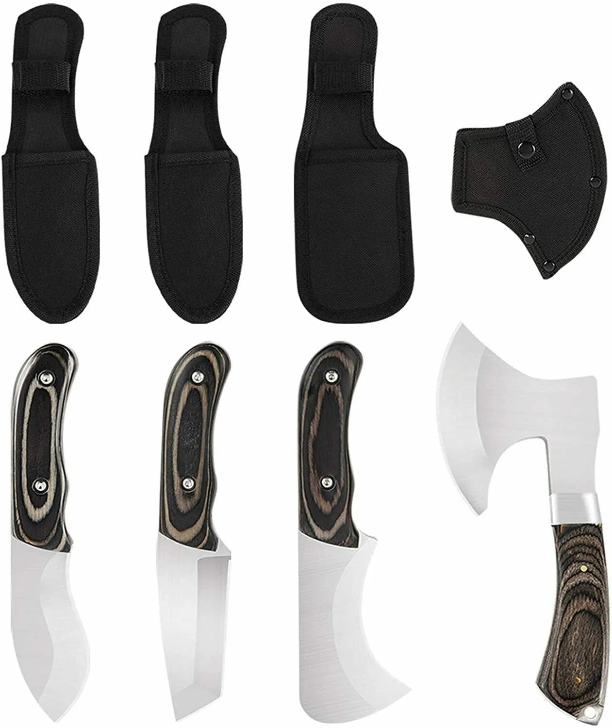 Outdoor Camping Axe And Knife Set With Nylon Sheath