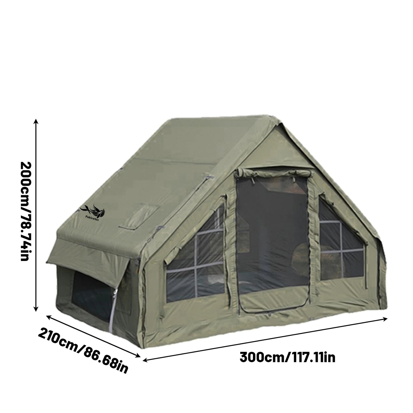 Pakicetus Large Inflatable Camping Tent With Skylight And Breathable Mesh