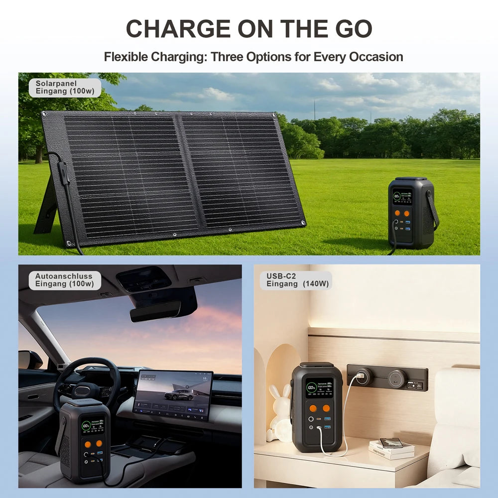CTOLITY 200W Power Station Camping 192Wh LiFePO4 Portable Power Bank
