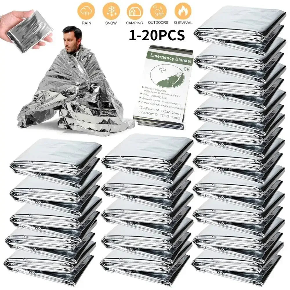 Emergency Survival Blanket Outdoor First Aid Kit Windproof Rescue