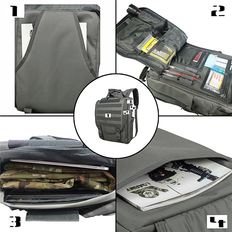 LQARMY Molle Laptop Bag Tactical Messenger Backpack for Outdoors