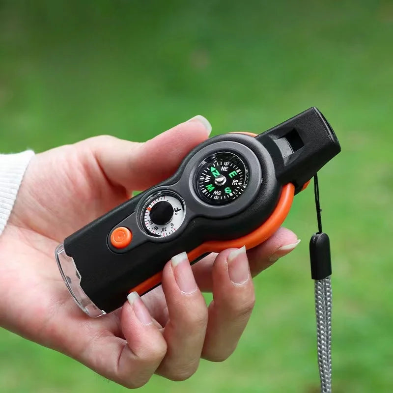 Outdoor 7 In 1 Survival Whistle For Hiking And Travel