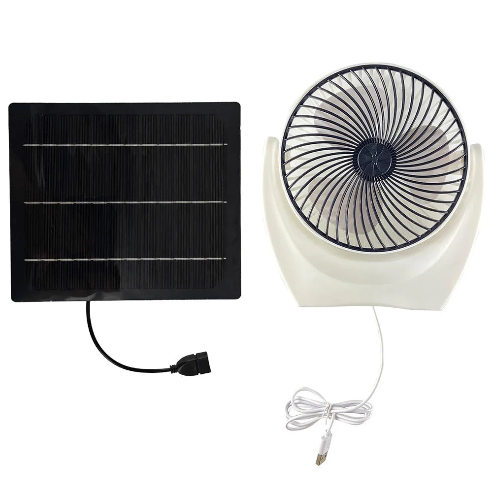 Solar Panel Fan Portable Solar Charger for Outdoor Camping