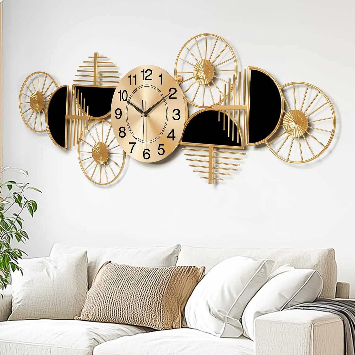 NONE Modern Silent Metal Wall Clock For Living Room