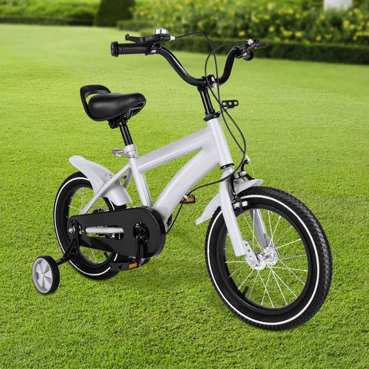 Kids Bike With Training Wheels Height Adjustable Frame