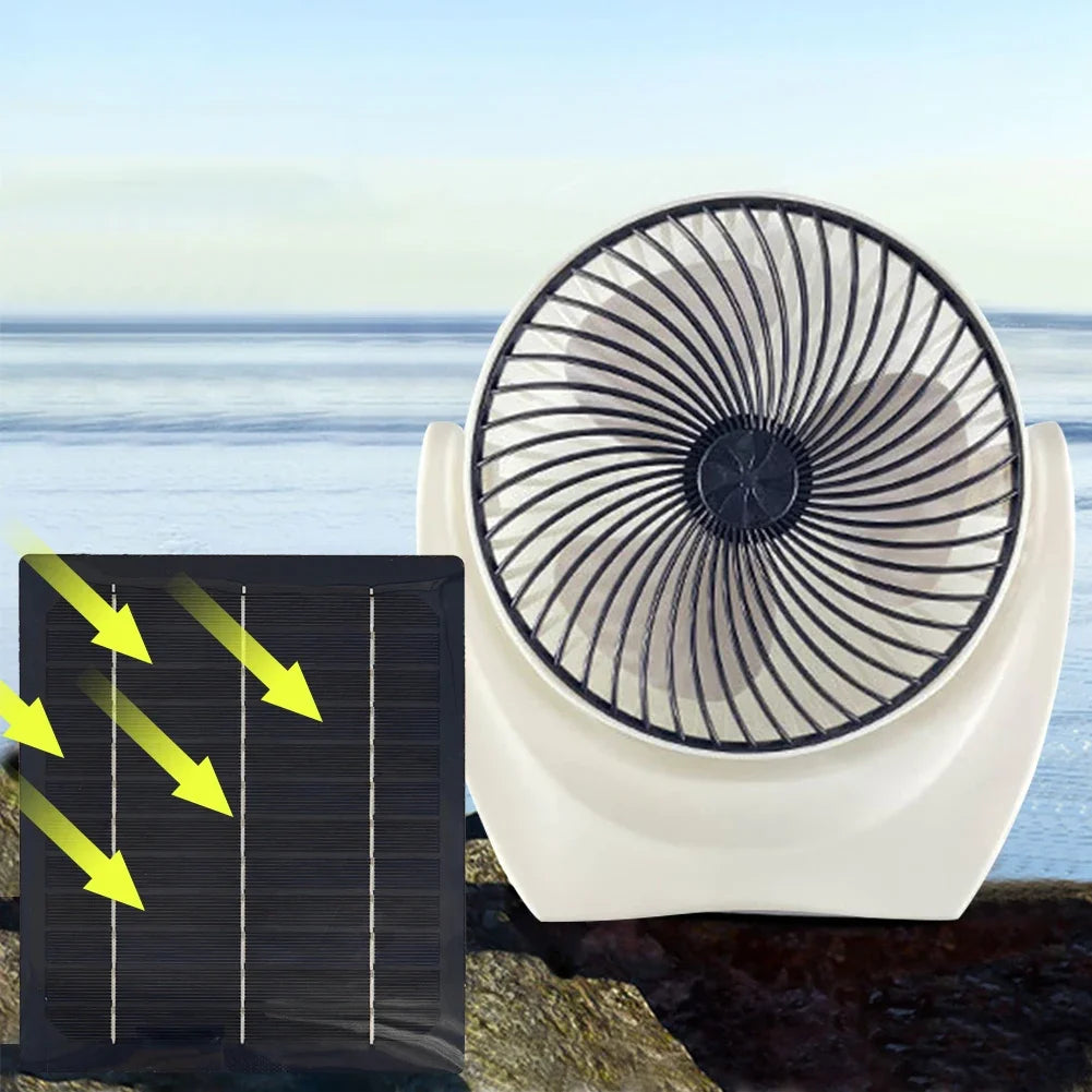 Solar Panel Fan Portable Solar Charger for Outdoor Camping