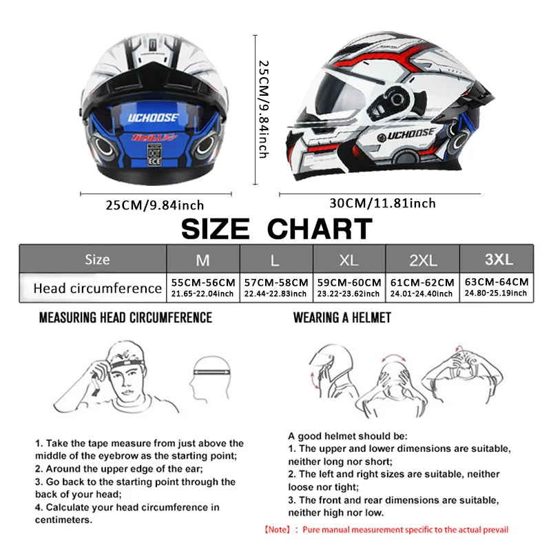 UCHOOSE DOT Certified Modular Motorcycle Helmet Four Seasons Off Road