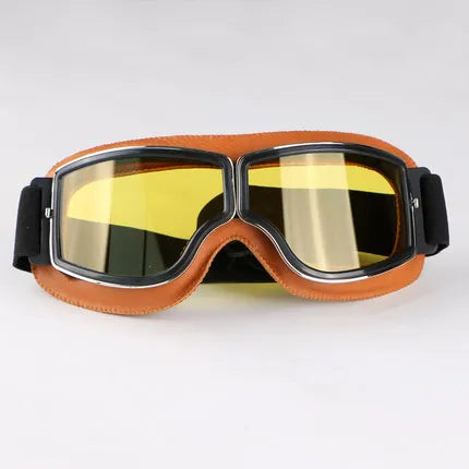 Motorcycle Glasses Windproof Leather Folding Sunglasses For Riders