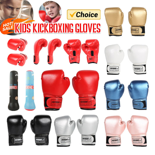 JOCESTYLE Kids Boxing Gloves PU Leather Breathable Kickboxing Mitts