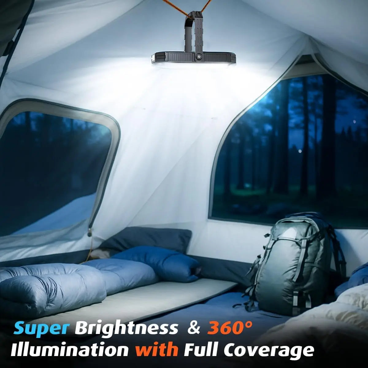 LED Camping Lantern Rechargeable 10000mAh With 12 Light Modes