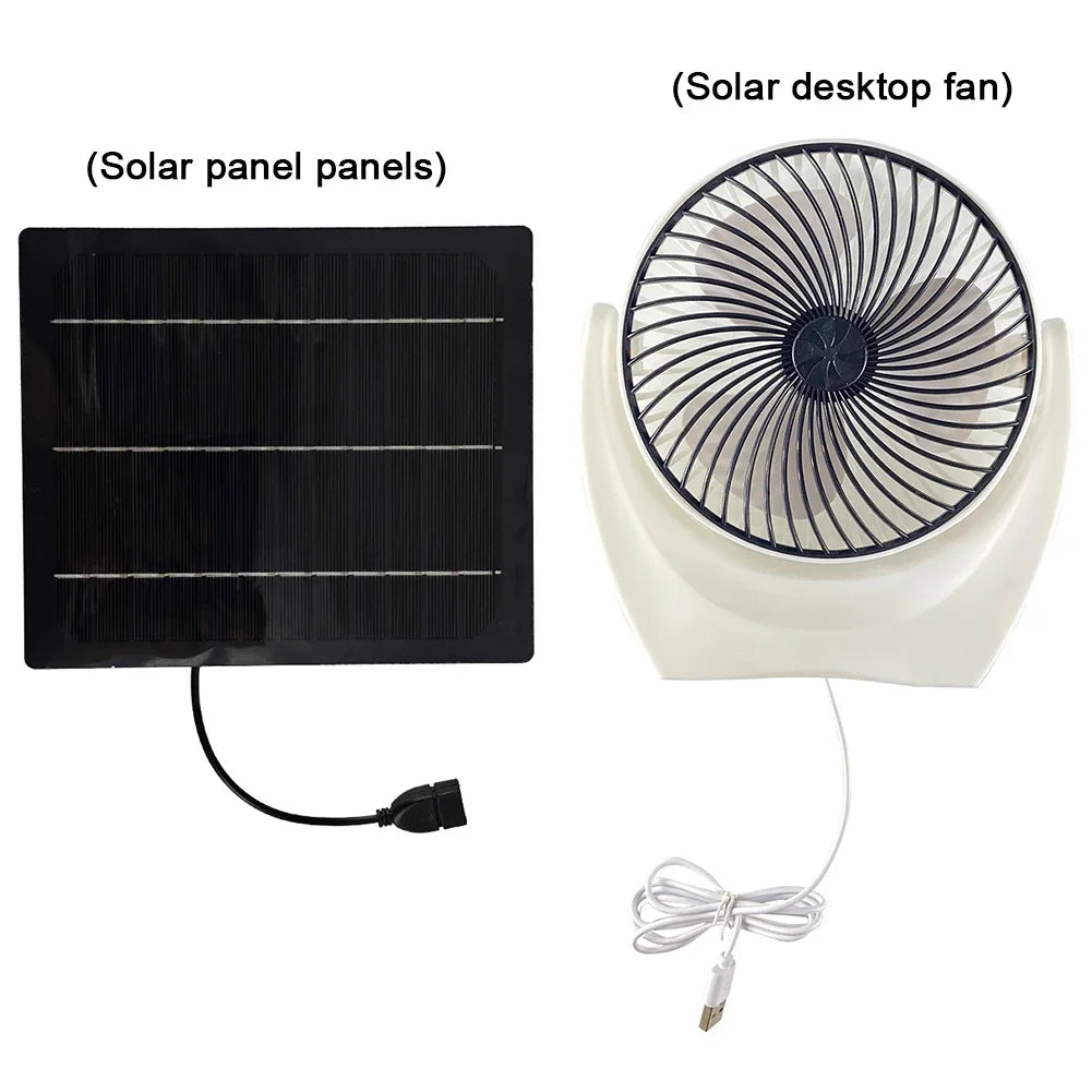 Solar Panel Fan Portable Solar Charger for Outdoor Camping