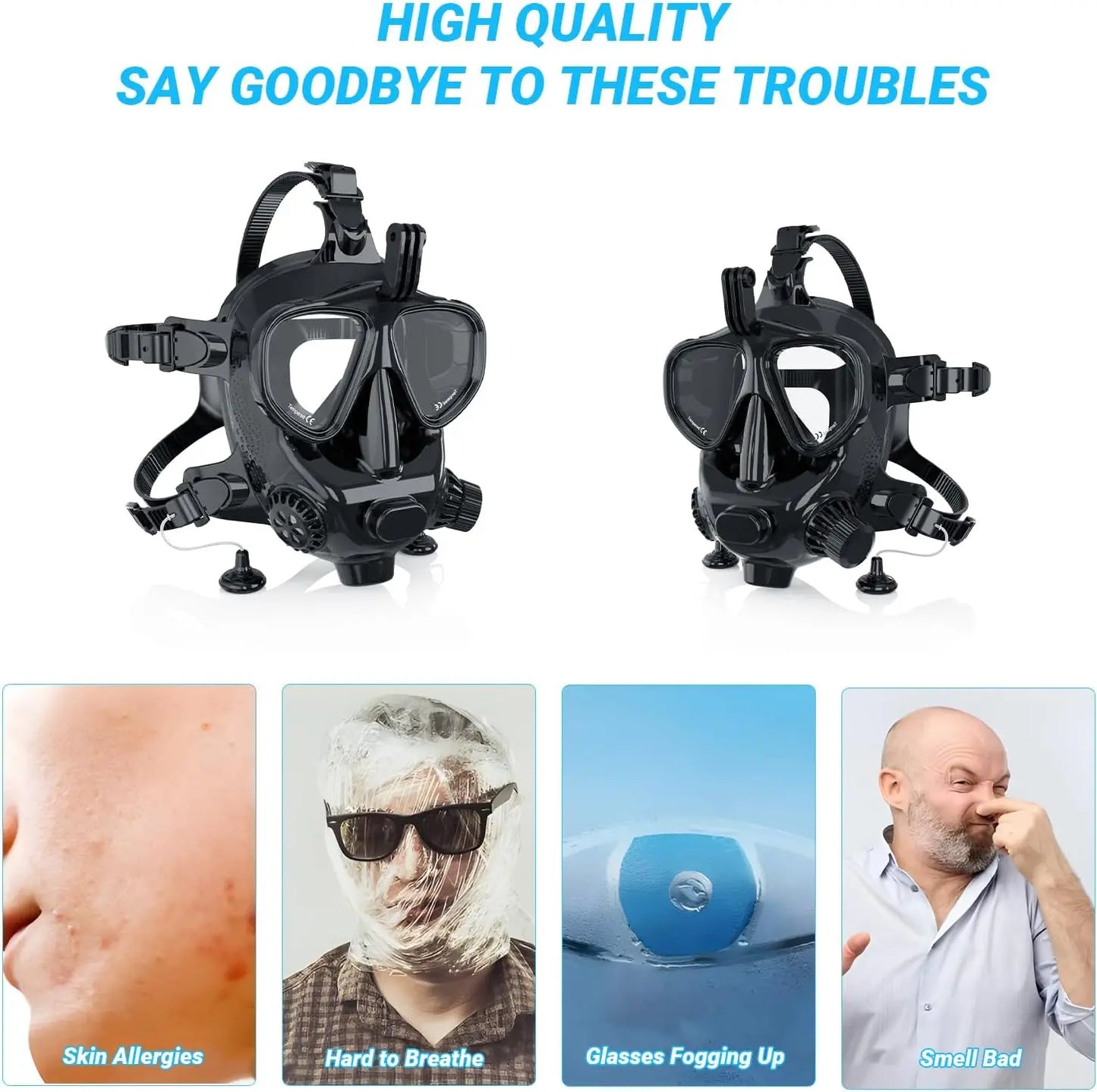Full Face Dive Mask With Camera Mount For Diving Snorkeling