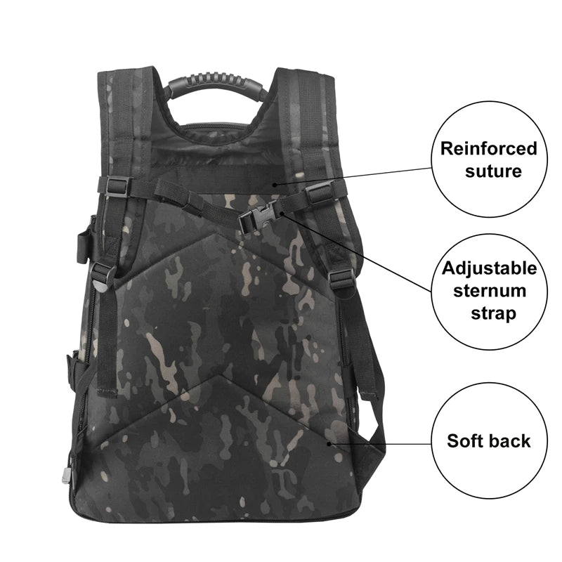 NONECN Military Tactical Backpack Waterproof Travel Laptop Bag