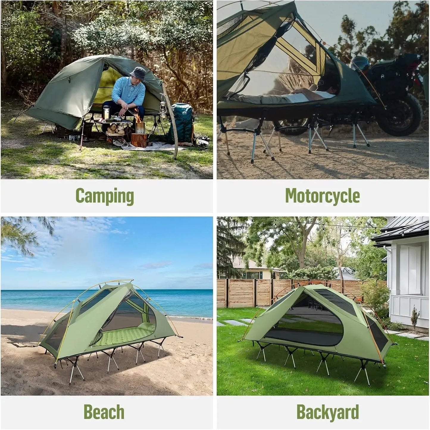 Camping Cot Tent Waterproof One-Person Off Ground Bed for Outdoors