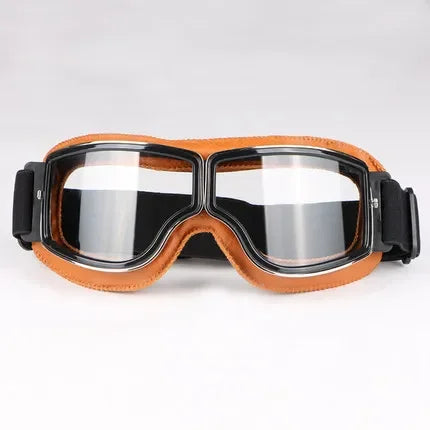 Motorcycle Glasses Windproof Leather Folding Sunglasses For Riders