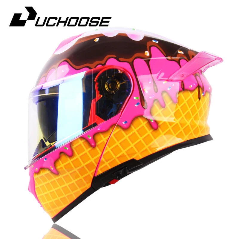 Uchoose DOT Certified Modular Flip Up Motorcycle Helmet