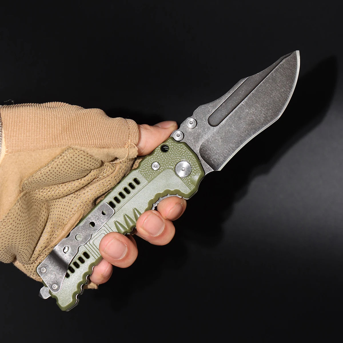 NONEDIY Camping EDC Knife With Stainless Folding Blade