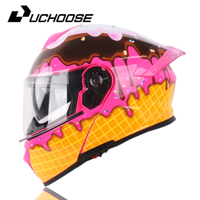 Uchoose DOT Certified Modular Flip Up Motorcycle Helmet