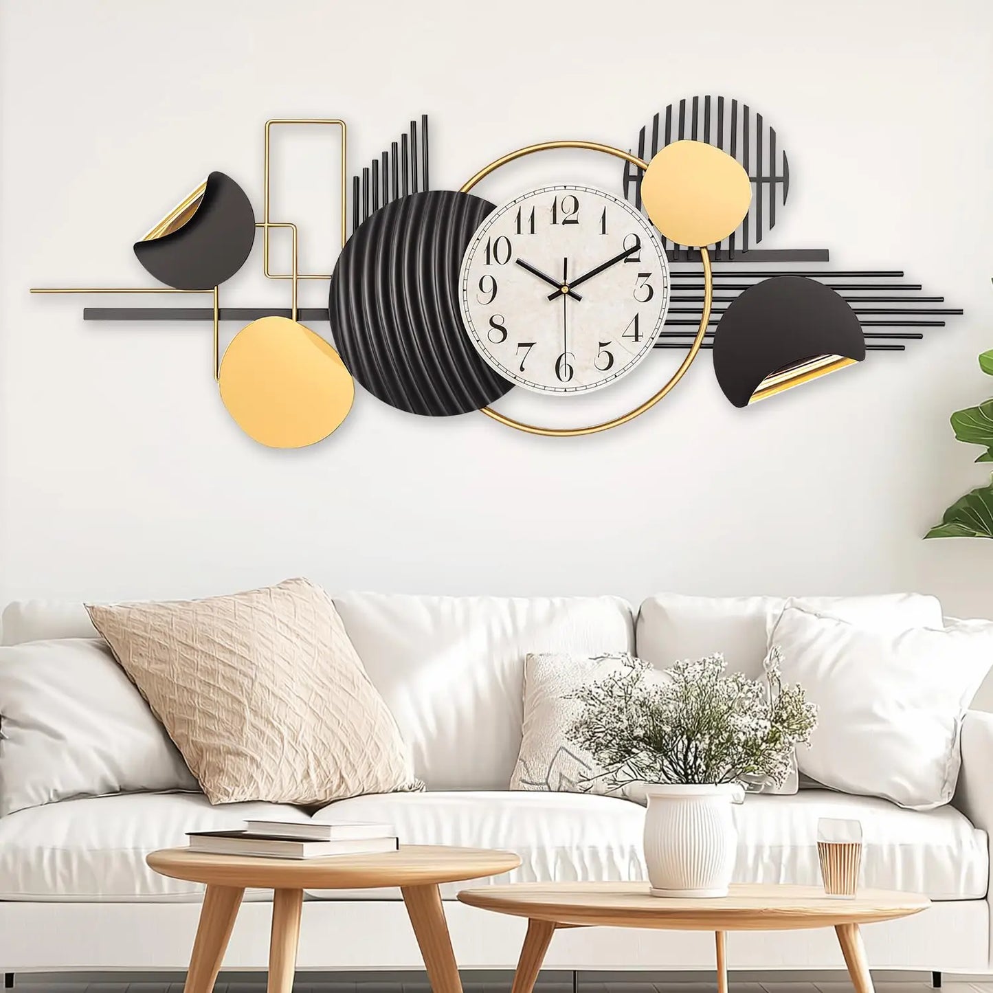 NONE Modern Silent Metal Wall Clock For Living Room