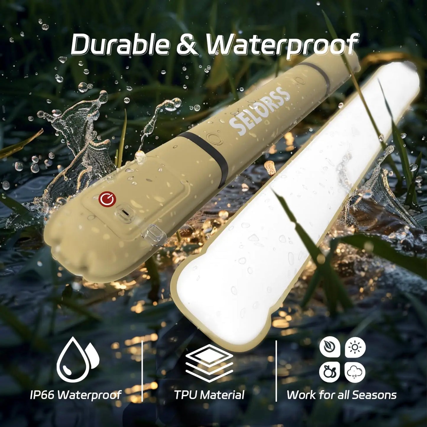 Rechargeable Portable Camping Light Waterproof 2000 mAh Tent Lamp