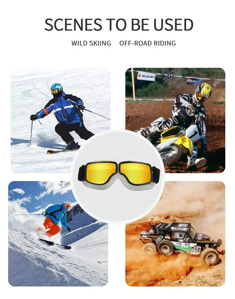 Motorcycle Glasses Windproof Leather Folding Sunglasses For Riders
