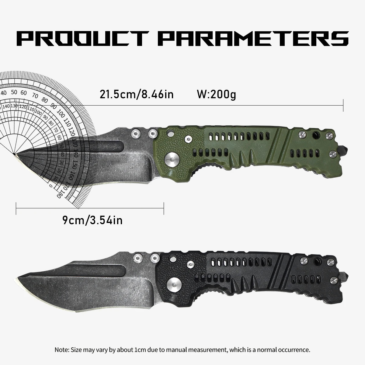 NONEDIY Camping EDC Knife With Stainless Folding Blade