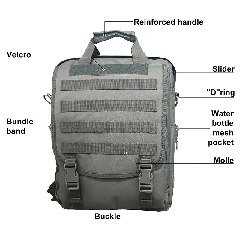 LQARMY Molle Laptop Bag Tactical Messenger Backpack for Outdoors