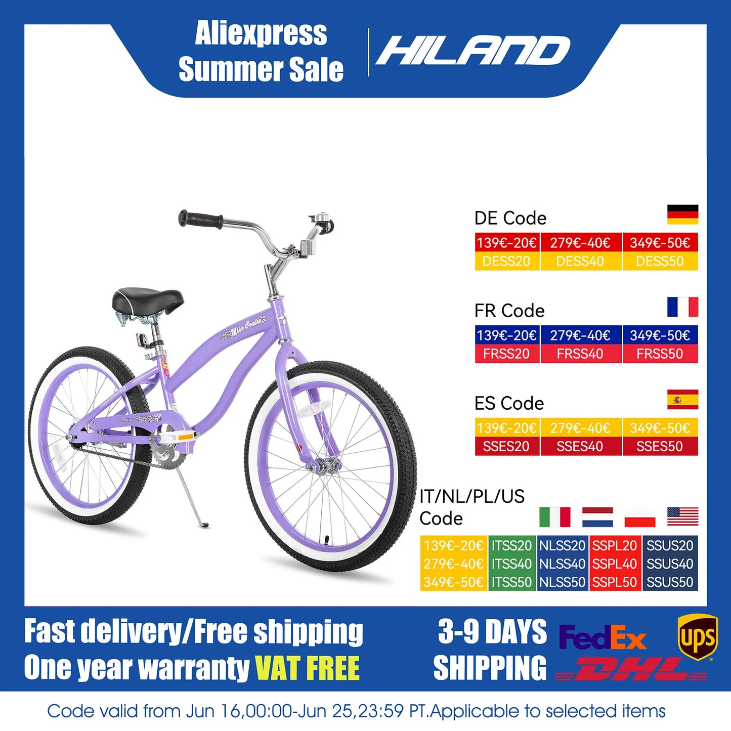 Joystar Beach Cruiser Bike Kids Single Speed Coaster Brake