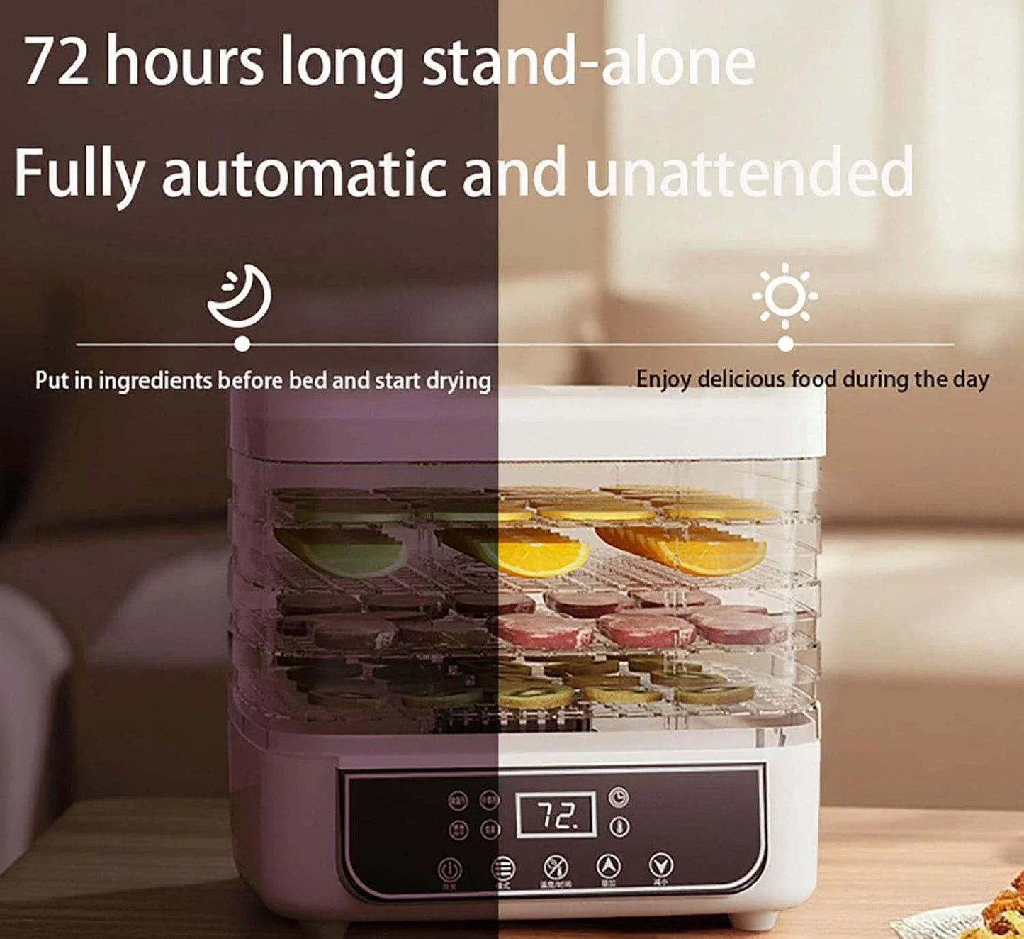 Five-Layer Food Dehydrator With Adjustable Temperature