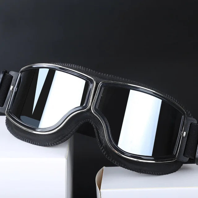 Motorcycle Glasses Windproof Leather Folding Sunglasses For Riders