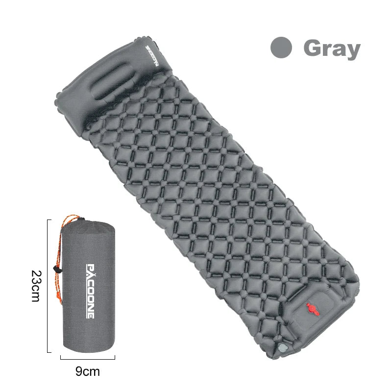 Outdoor Sleeping Pad Camping Inflatable Mattress With Built In Pump And Headrest