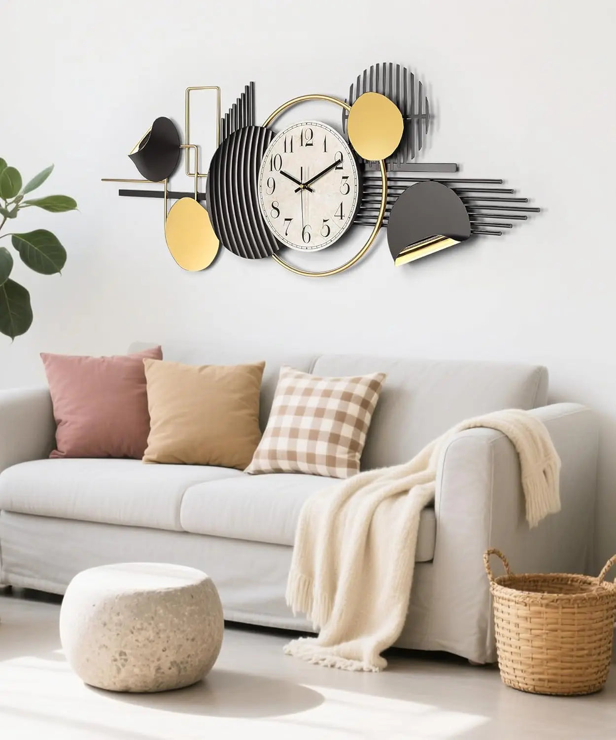 NONE Modern Silent Metal Wall Clock For Living Room