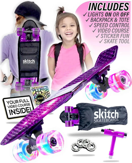 Complete Skateboard Set For Beginners And Pros With Cruiser Board And Backpack