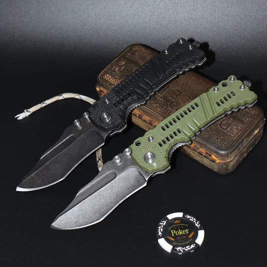 NONEDIY Camping EDC Knife With Stainless Folding Blade