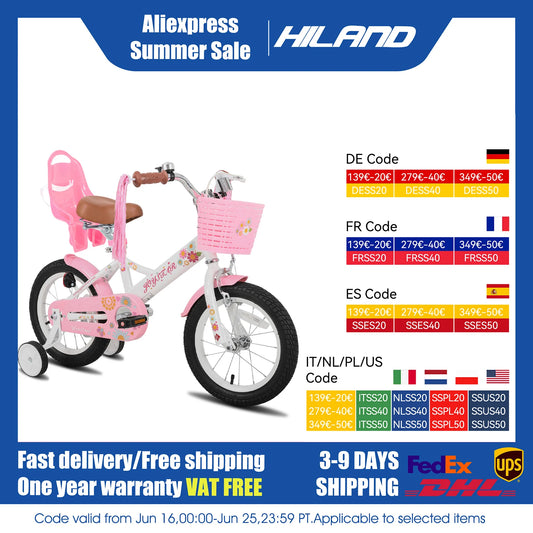 JOYSTAR Little Daisy Girls Bike Ages 2-7 With Doll Seat