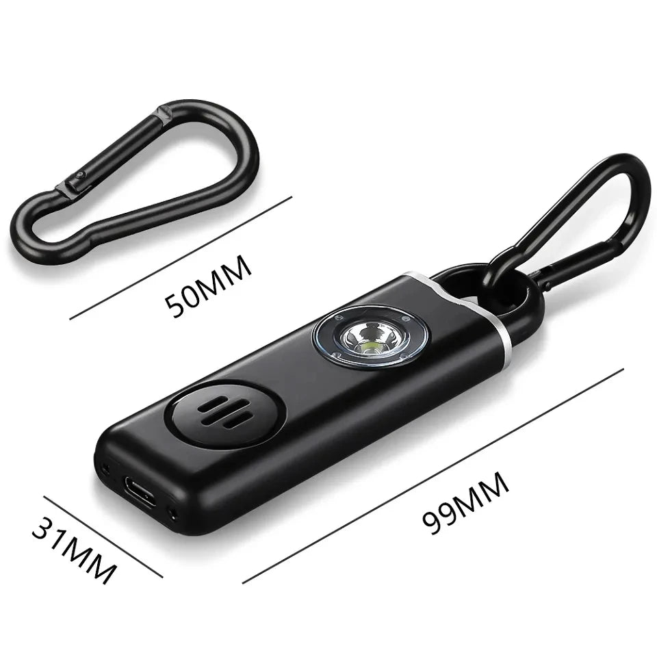 130dB Personal Defense Alarm With LED Light Keychain