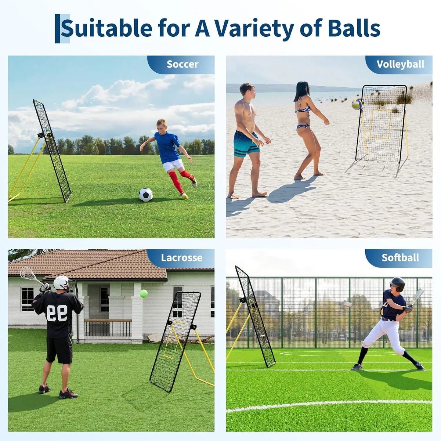 HiMISS Volleyball Rebounder Net Multi Angle Training Foldable