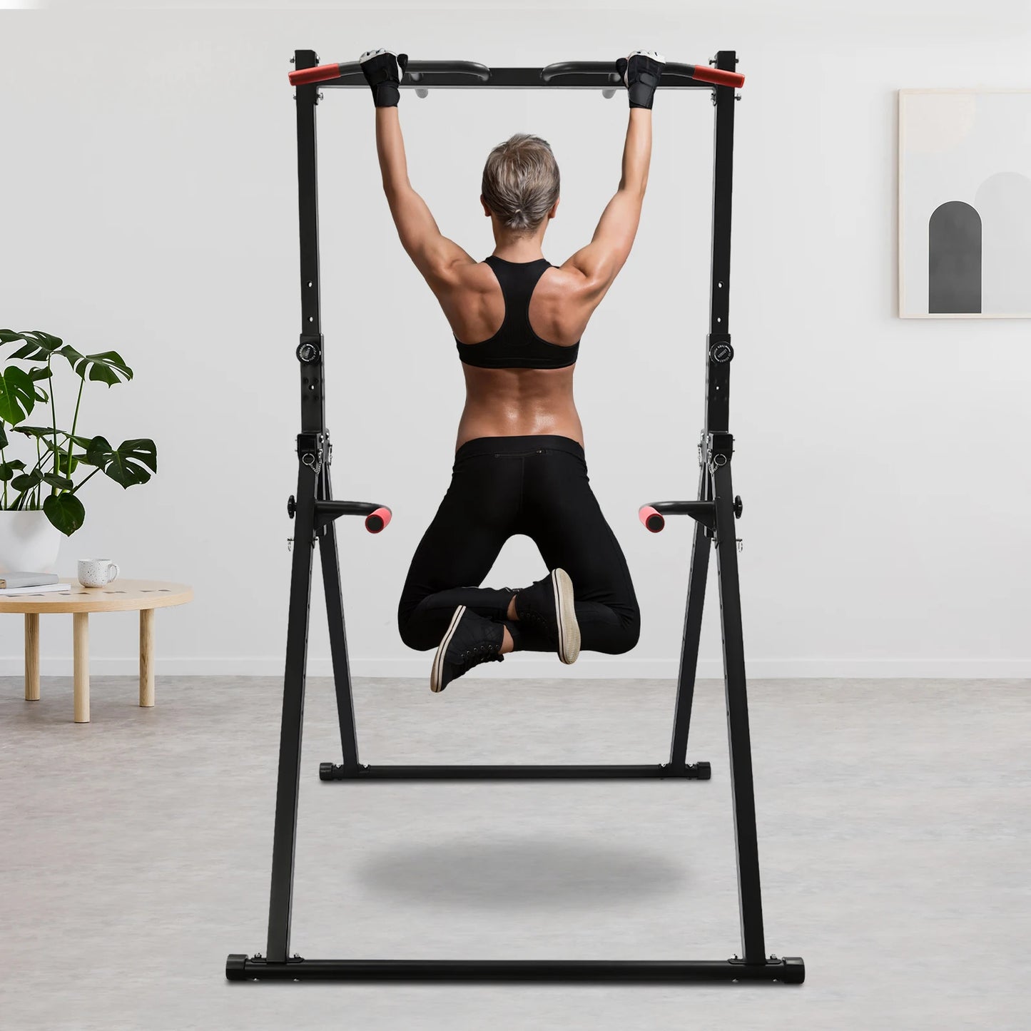 Adjustable Height Home Pull Up Bar Triangular Station 200kg Load Bearing