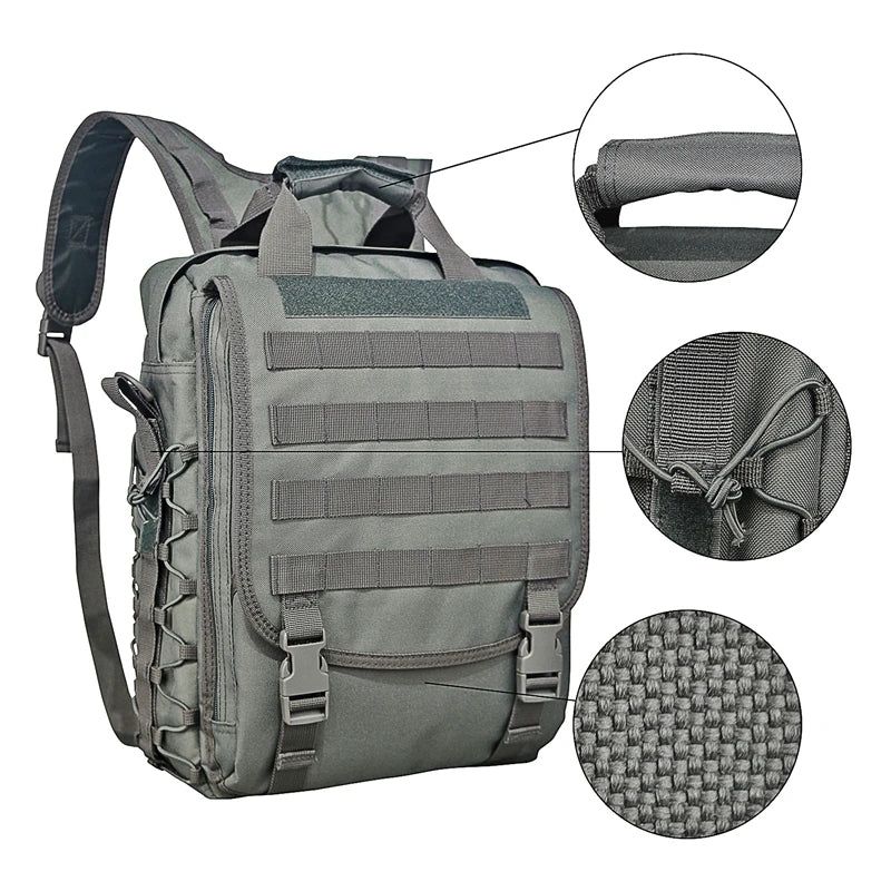 LQARMY Molle Laptop Bag Tactical Messenger Backpack for Outdoors