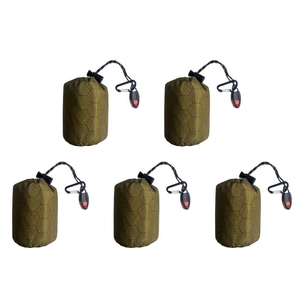 2-5PCS Waterproof Thermal Emergency Sleeping Bag Portable Bivy Sack Survival Blanket Bags Windproof for Camping Hiking Outdoor